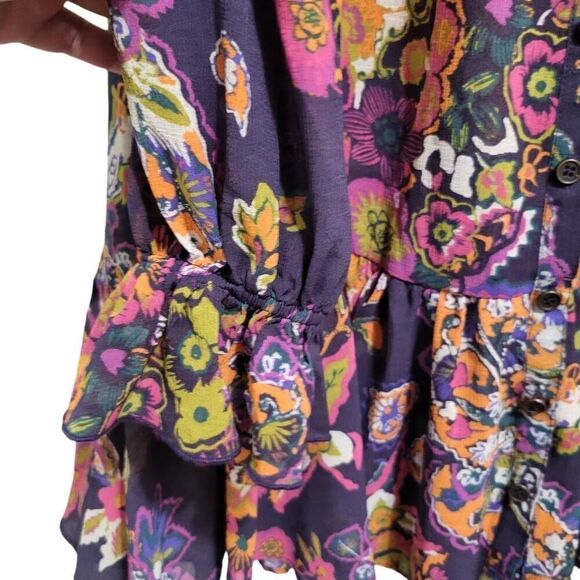 Free People Ladies Ibiza Nights Mini Dress in Purple/ Plum Combo, Size s - Picture 5 of 9